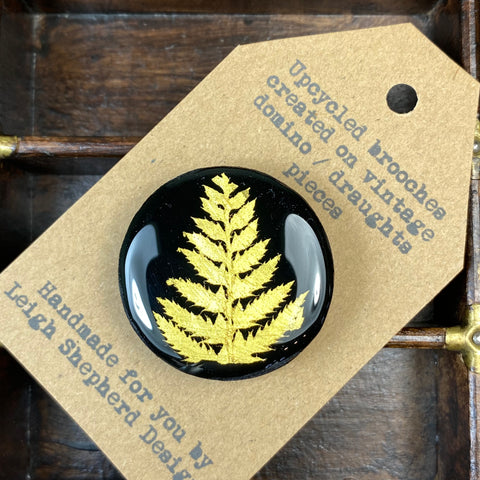 Fern Draughts Piece Brooch