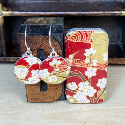 Sixpence Earrings and Teeny Tiny Tin Chiyo Wine