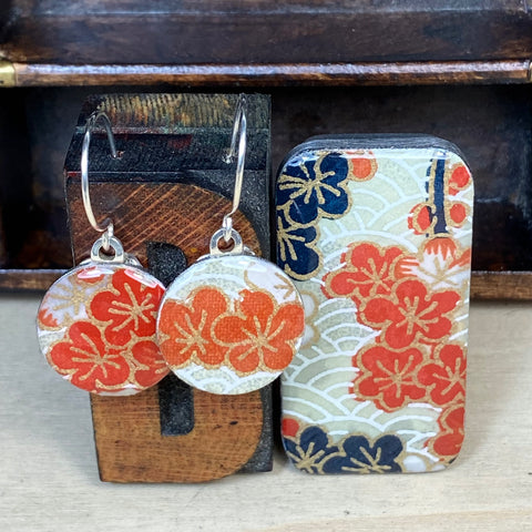 Sixpence Earrings and Teeny Tiny Tin - Sweet Blossom