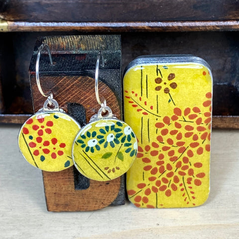 Sixpence Earrings and Teeny Tiny Tin Bamboo