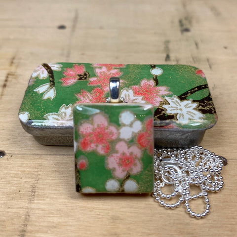 A Scrabble Tile Pendant and Teeny Tiny Tin Coral Jade