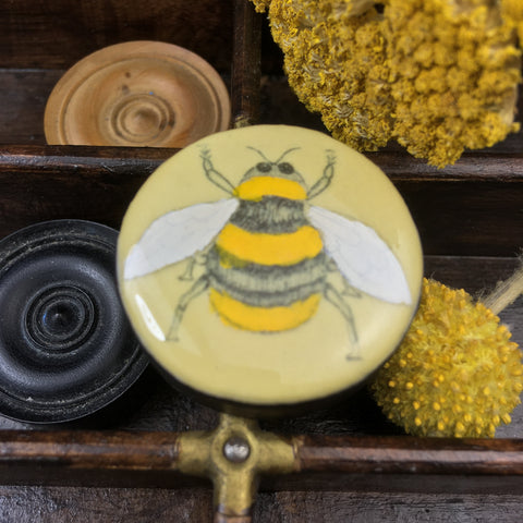 Cottage Garden Draughts Piece Brooch - Bee