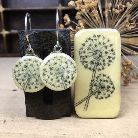 Cottage Garden Sixpence Earrings and Teeny Tiny Tin - Allium