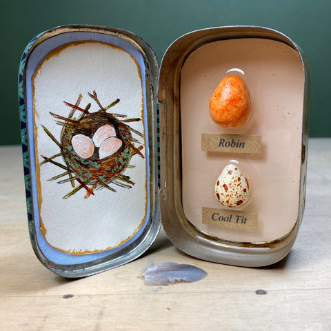 #022 Bird Eggs Vintage Tin
