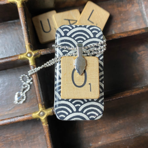 A Scrabble Tile Pendant and Teeny Tiny Tin Ocean White