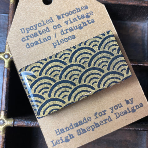 Domino Brooch - Ocean Black