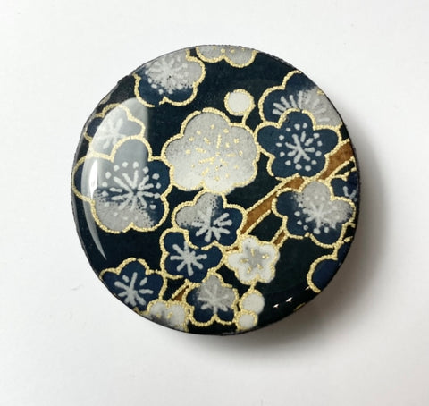Draughts Piece Brooch - Sakura Slate