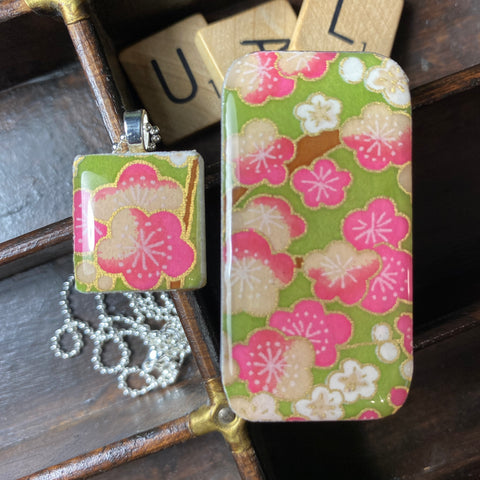 A Scrabble Tile Pendant and Teeny Tiny Tin Sakura Spring