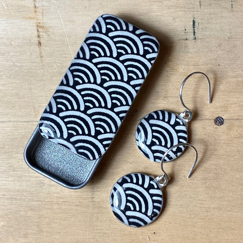 Sixpence Earrings and Teeny Tiny Tin Ocean White