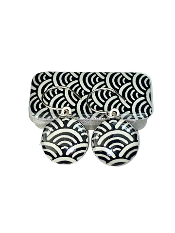 Sixpence Earrings and Teeny Tiny Tin Ocean White