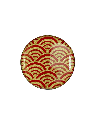Draughts Piece Brooch - Ocean Red