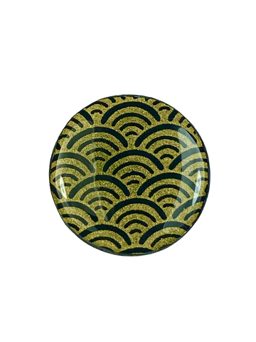 Draughts Piece Brooch - Ocean Black