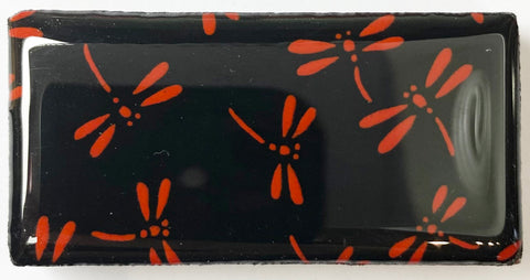 Domino Brooch - Red Dragonfly