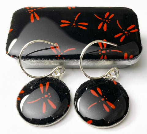 Sixpence Earrings and Teeny Tiny Tin Dragonfly