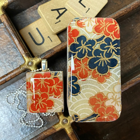 A Scrabble Tile Pendant and Teeny Tiny Tin Sweet Blossom