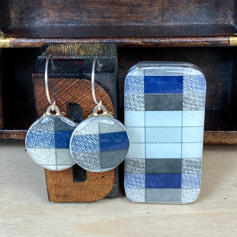 Sixpence Earrings and Teeny Tiny Tin Geo Slate