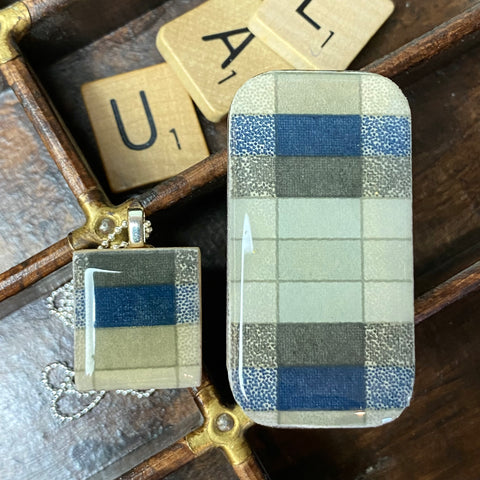 A Scrabble Tile Pendant and Teeny Tiny Tin Geo Slate