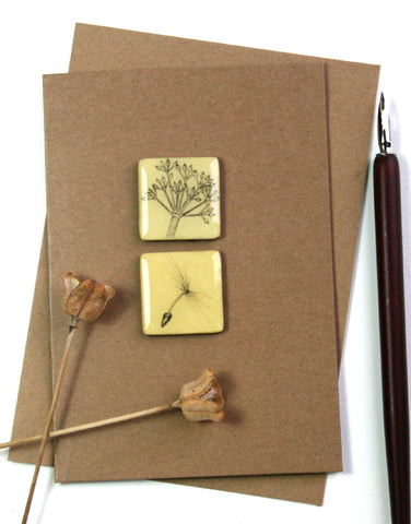 Art Card - Two Tiles, Parsley, Dandelion Seed