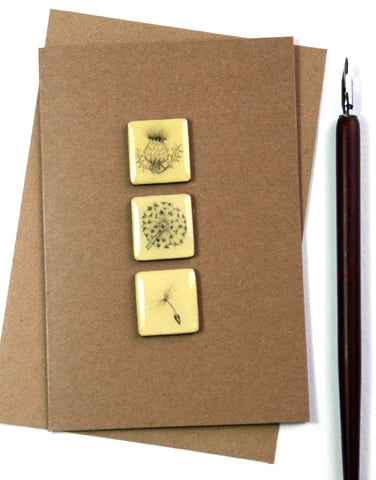 Art Card - Three Tiles, Thistle