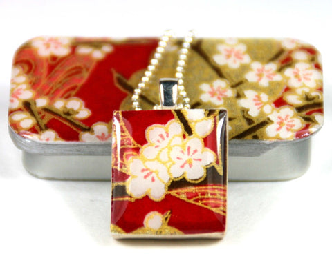 A Scrabble Tile Pendant and Teeny Tiny Tin Chiyo Wine