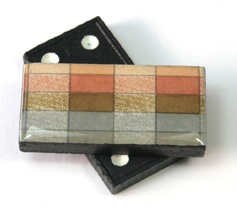 Domino Brooch - Geo Sepia