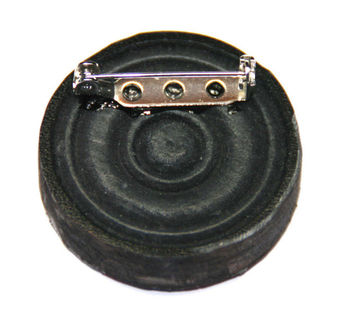 Draughts Piece Brooch - Geo Slate