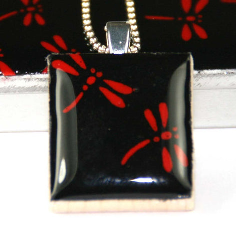 A Scrabble Tile Pendant and Teeny Tiny Tin Dragonfly