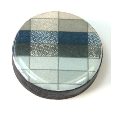 Draughts Piece Brooch - Geo Slate
