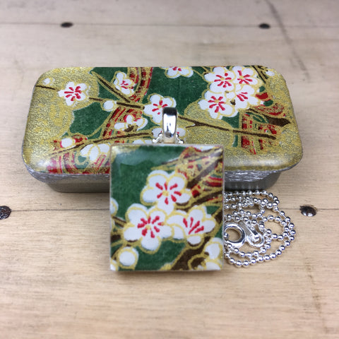 A Scrabble Tile Pendant and Teeny Tiny Tin Chiyo Green