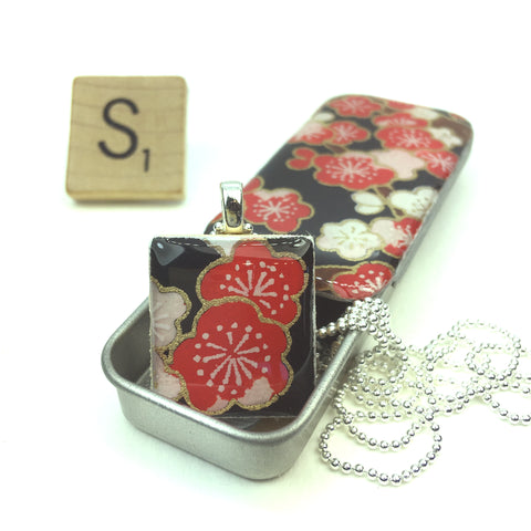 A Scrabble Tile Pendant and Teeny Tiny Tin Sakura Cherry