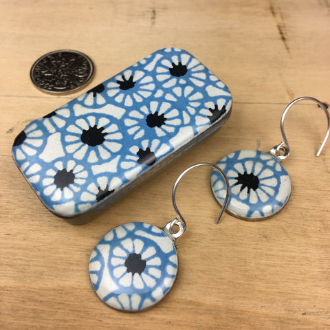 Sixpence Earrings and Teeny Tiny Tin Batik