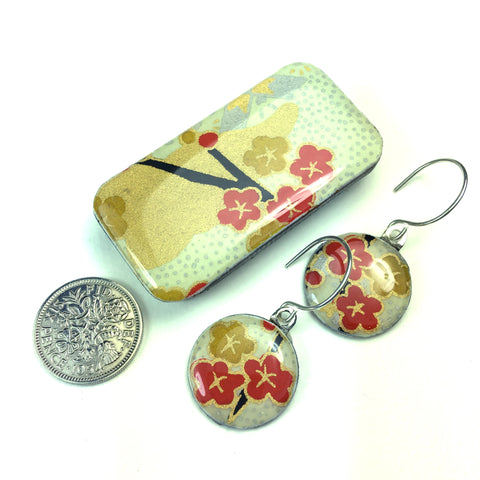 Sixpence Earrings and Teeny Tiny Tin Kim Silk