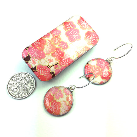 Sixpence Earrings and Teeny Tiny Tin Sakura Pink