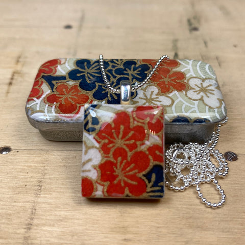 A Scrabble Tile Pendant and Teeny Tiny Tin Sweet Blossom