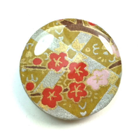 Draughts Piece Brooch - Kim Gold