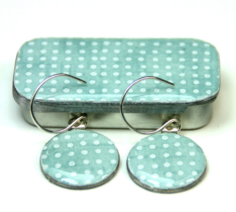 Sixpence Earrings and Teeny Tiny Tin Sea Glass Blue