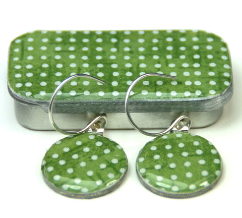 Sixpence Earrings and Teeny Tiny Tin Sea Glass Green