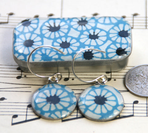 Sixpence Earrings and Teeny Tiny Tin Batik