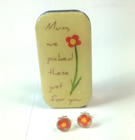 "Mum, We Picked These Just For You..." Flower Studs & Teeny Tiny Tin