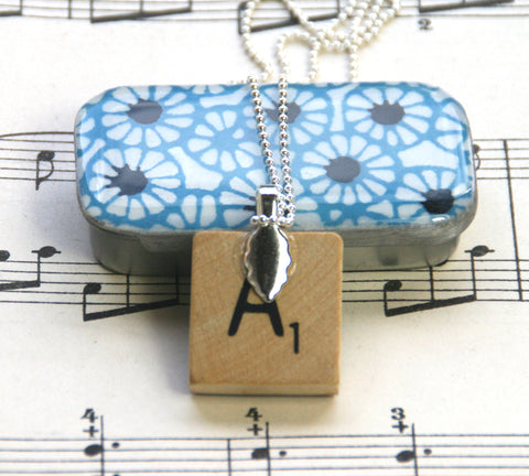 A Scrabble Tile Pendant and Teeny Tiny Tin Batik