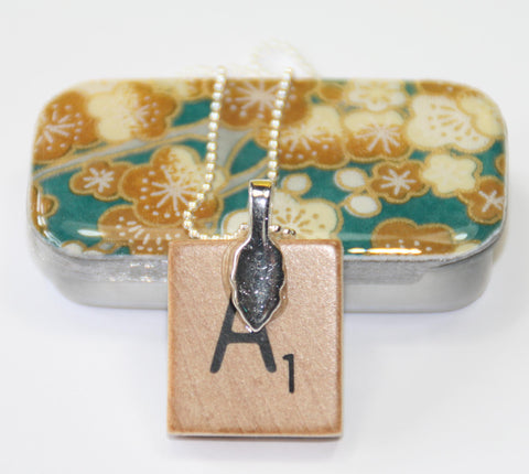 A Scrabble Tile Pendant and Teeny Tiny Tin Sakura Teal