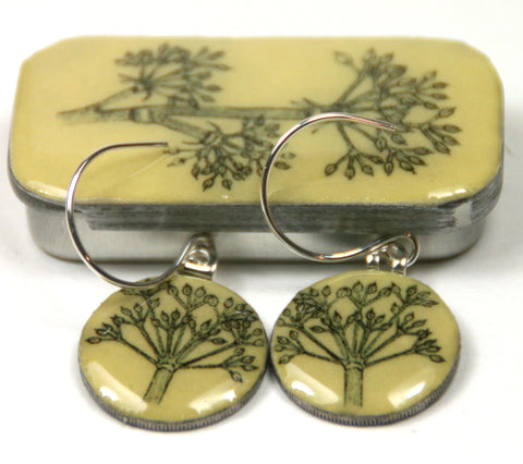 Cottage Garden Sixpence Earrings and Teeny Tiny Tin - Parsley