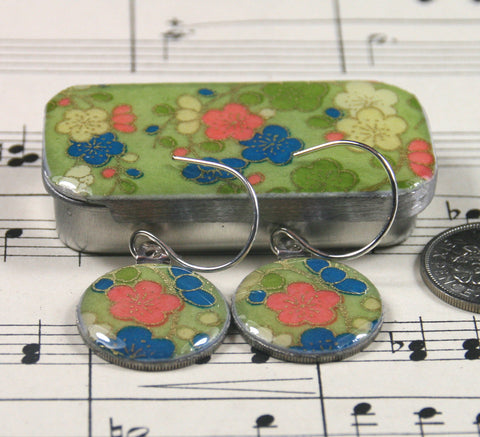 Sixpence Earrings and Teeny Tiny Tin Posy Green