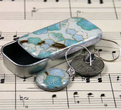 Sixpence Earrings and Teeny Tiny Tin Sakura Blue