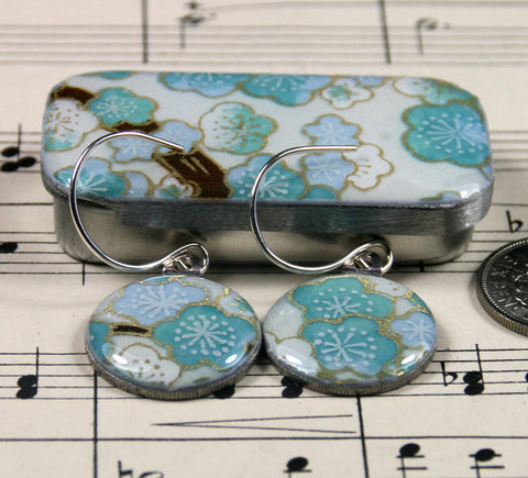 Sixpence Earrings and Teeny Tiny Tin Sakura Blue