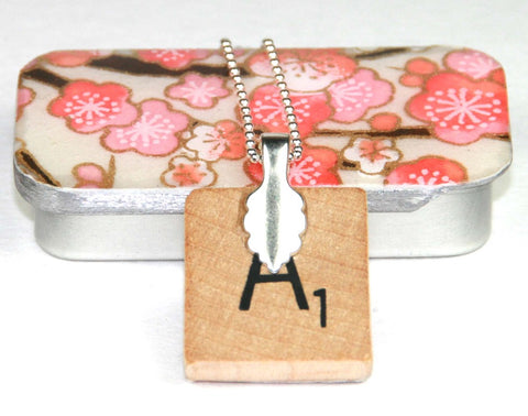 A Scrabble Tile Pendant and Teeny Tiny Tin Sakura Pink