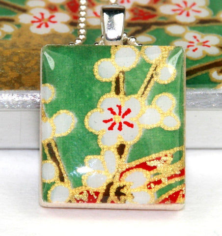 A Scrabble Tile Pendant and Teeny Tiny Tin Chiyo Green