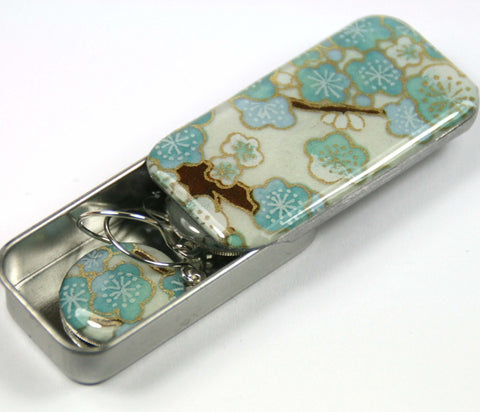 Sixpence Earrings and Teeny Tiny Tin Sakura Blue