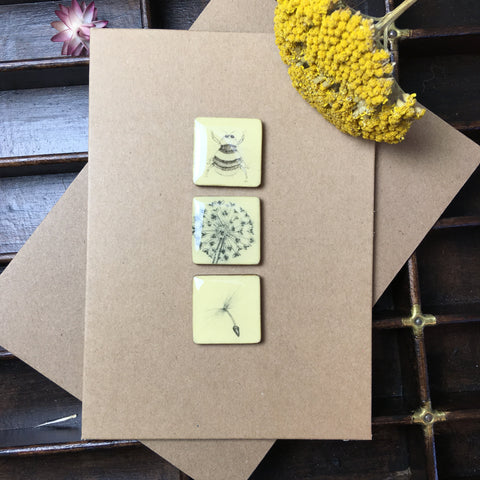 Art Card - Three Tiles, Bee