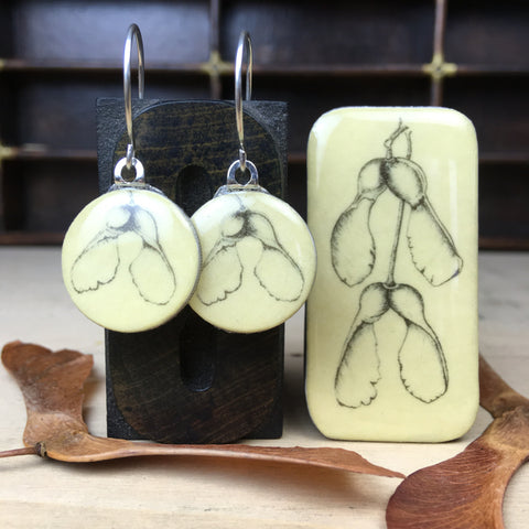 Cottage Garden Sixpence Earrings and Teeny Tiny Tin - Sycamore